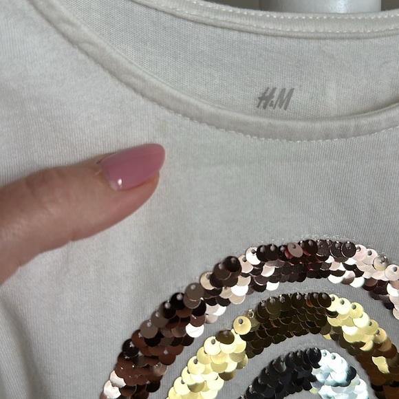 H&M Rainbow Flip Sequins Ruffle Tank Top 4T - Picture 3 of 10